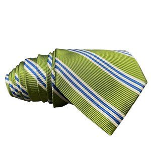 Jos A Bank Executive Collection Green Blue White Stripe Mens Necktie Tie Ties